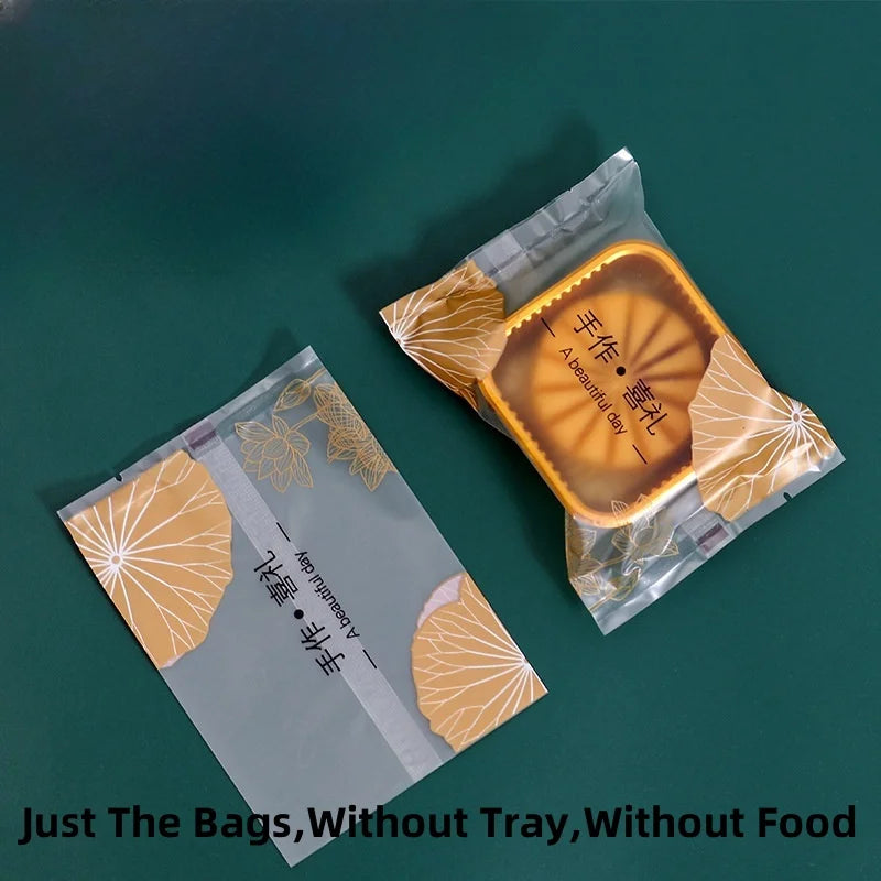 LBSISI Life 100 bolsas para galletas de luna – Bolsas de plástico transparentes para empaques de regalo caseros para festivales, galletas y crujientes de yema de huevo