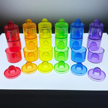 Kit de jeu sensoriel Montessori sable et eau – Jouet d'apprentissage STEM ouvert avec gobelets doseurs arc-en-ciel, entonnoirs, pelles, pinces et tuyaux, jouet d'activité créative en extérieur pour enfants
