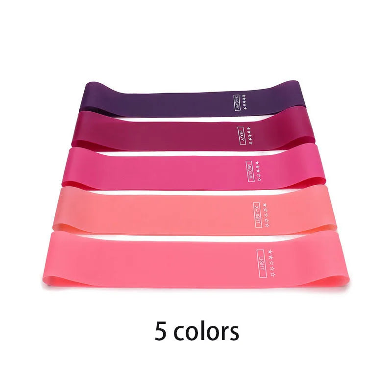 Lot de 5 bandes de résistance pour yoga – Bandes élastiques de Pilates pour musculation, étirements, entraînement musculaire et exercices de fitness à domicile