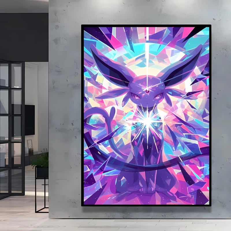 Pokémon Bulbasaur & Pikachu Canvas Wall Art – Bright Garden Themed Cartoon Home Living Room Decor