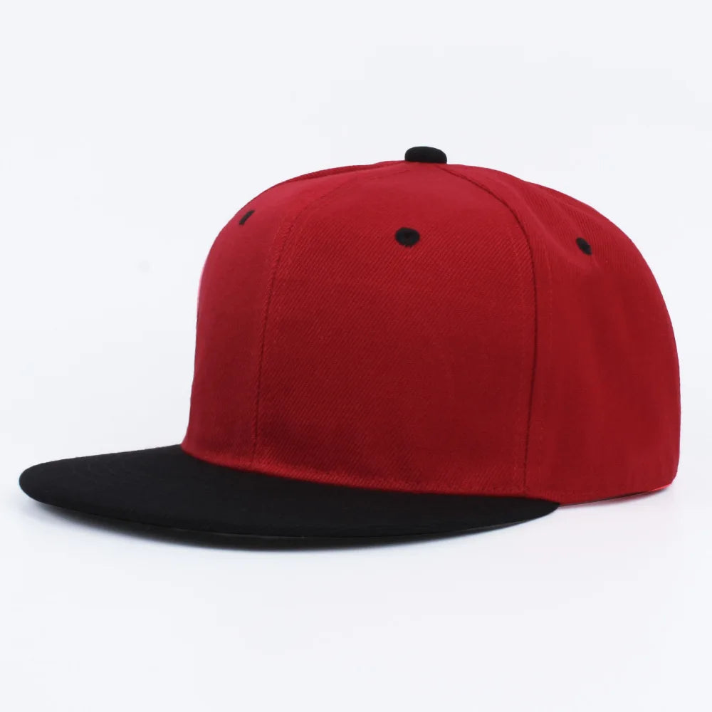 Classic Plain Snapback Baseball Cap – Adjustable Unisex Flat Brim Hat for Casual, Streetwear & Outdoor Wear