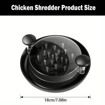 Upgraded Rotating Food Shredder with Transparent Cover – Large Anti-Slip Manual Chopper for Chicken, Beef, Cabbage & Vegetables