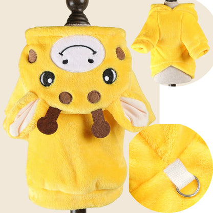 Funny Halloween Costume for Small Dogs – Warm Fleece Cosplay Coat & Jacket for Corgi, French Bulldog, Puppies & Medium Pets, Halloween Outfit