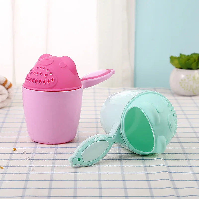 Vaso de enjuague para champú de bebé – Cucharón de agua de baño de oso de dibujos animados para bebés y niños pequeños