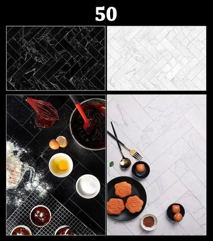 Double-Sided Wood Grain & Marble Photography Backdrop Board 57 × 87 cm – Waterproof Photo Background for Product Photography