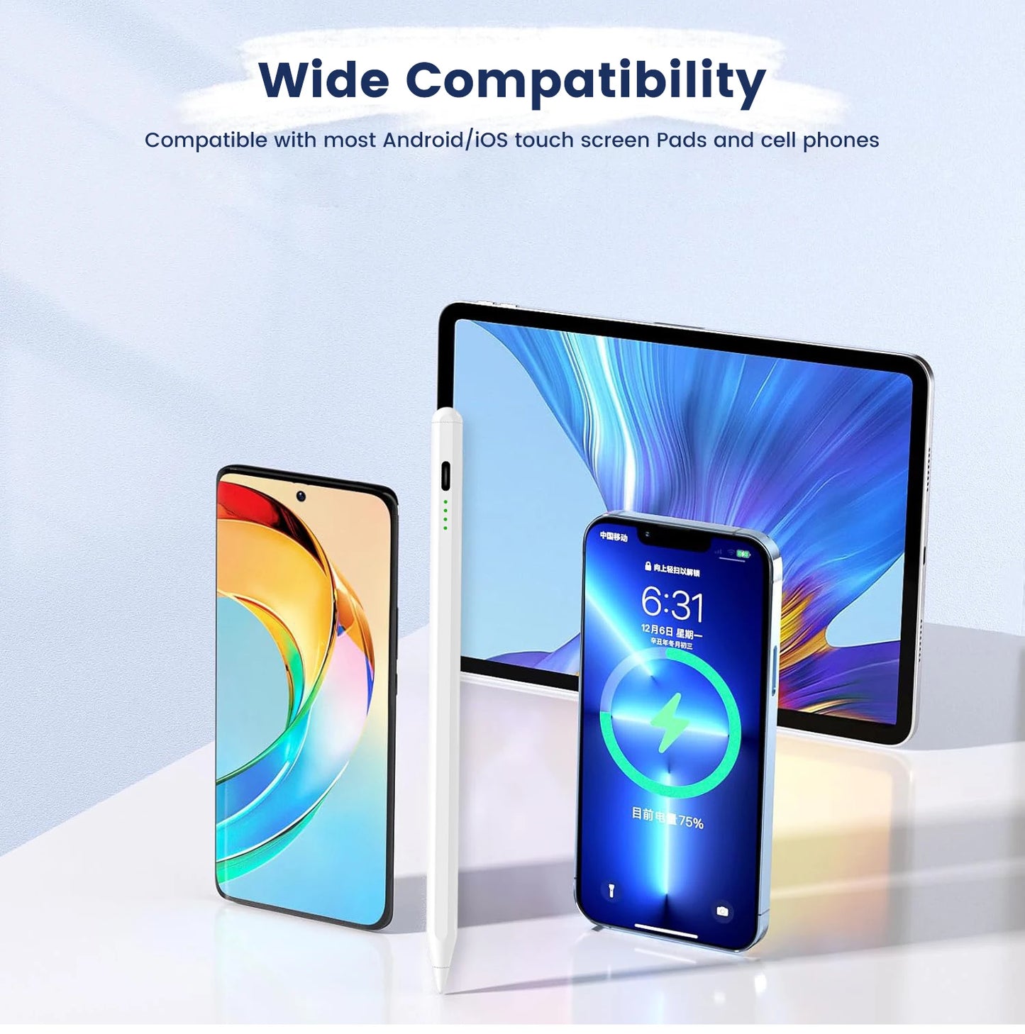 Lápiz Óptico Recargable para Xiaomi Redmi Pad 2, Pad SE 8.7, Pad 7S, 6S Pro, Pad 7, Pad 6, Pad 5 y Pro 11" – No Requiere Bluetooth