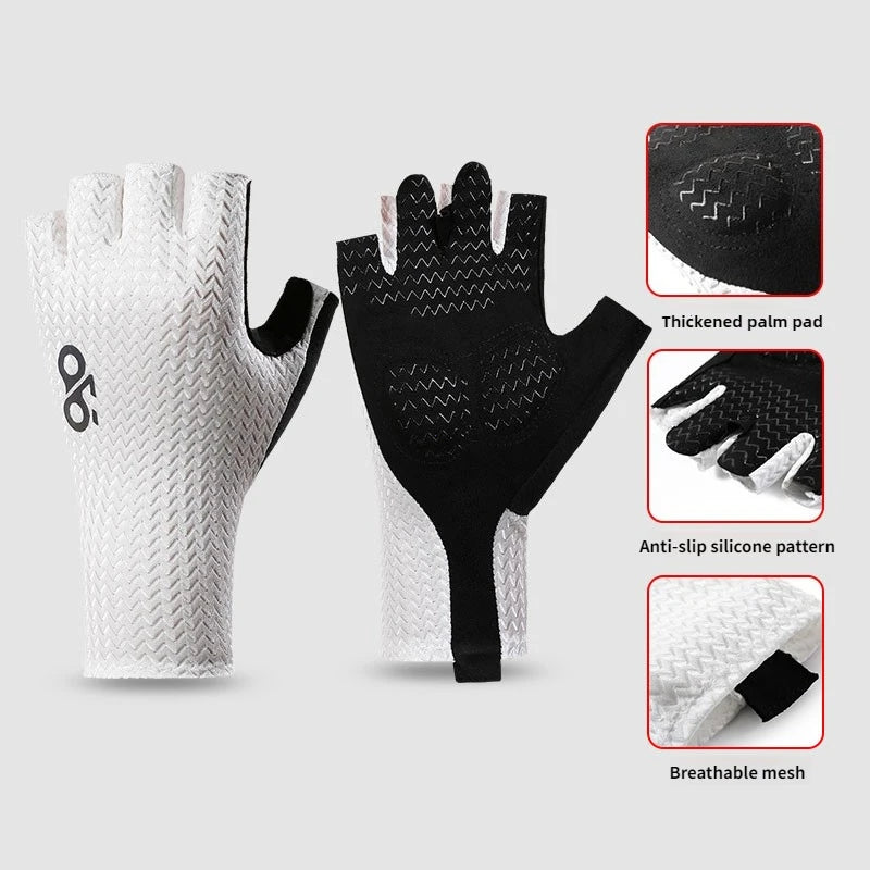Guantes de Ciclismo Transpirables de Medio Dedo de Verano – Guantes Ultraligeros para Bicicleta de Carretera con Almohadillas Antideslizantes de Silicona para Ciclismo, MTB y Deportes al Aire Libre