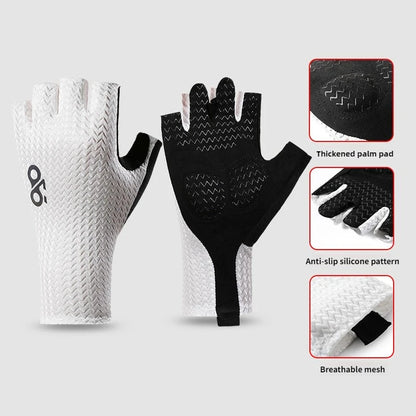 Guantes de Ciclismo Transpirables de Medio Dedo de Verano – Guantes Ultraligeros para Bicicleta de Carretera con Almohadillas Antideslizantes de Silicona para Ciclismo, MTB y Deportes al Aire Libre