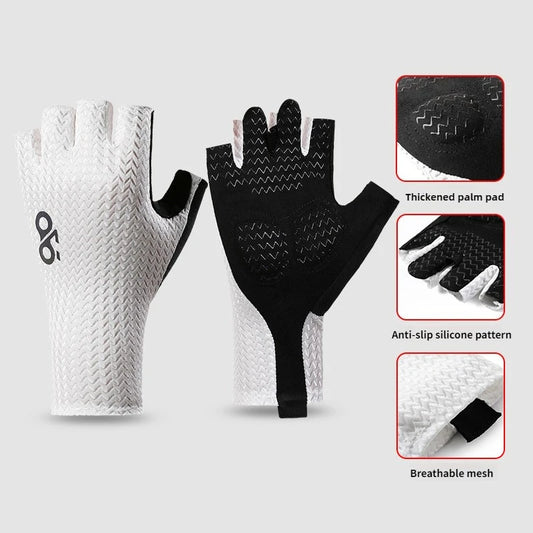 Guantes de Ciclismo Transpirables de Medio Dedo de Verano – Guantes Ultraligeros para Bicicleta de Carretera con Almohadillas Antideslizantes de Silicona para Ciclismo, MTB y Deportes al Aire Libre