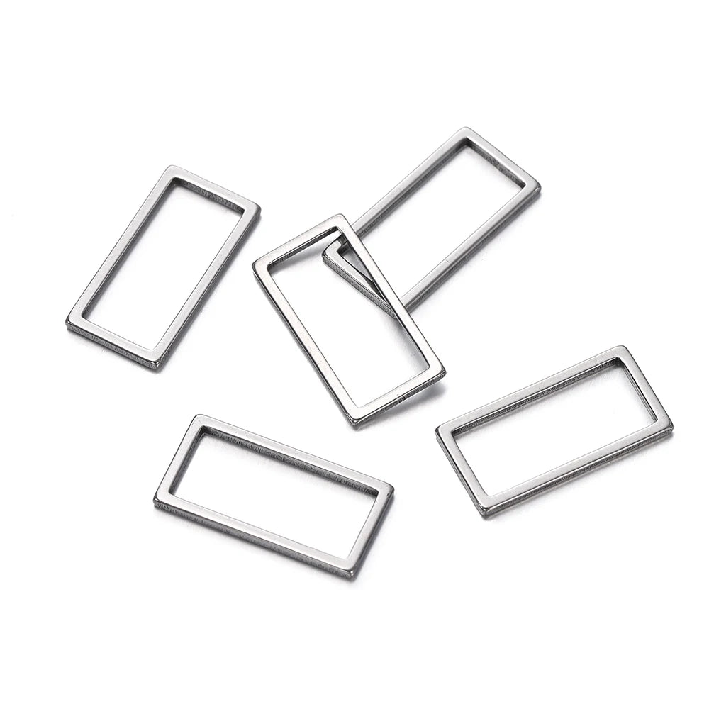 10 breloques géométriques creuses en acier inoxydable pour bijoux – Connecteurs de pendentif pour boucles d'oreilles, colliers et fabrication de bijoux