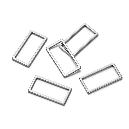 10 breloques géométriques creuses en acier inoxydable pour bijoux – Connecteurs de pendentif pour boucles d'oreilles, colliers et fabrication de bijoux