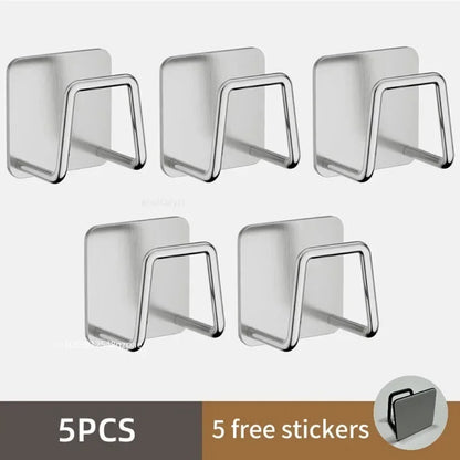 Soporte de esponja para fregadero de acero inoxidable – Estante de secado autoadhesivo para desagüe de cocina, organizador de almacenamiento de esponjas montado en la pared con ganchos para fregadero, accesorios para lavavajillas y organización de cocina