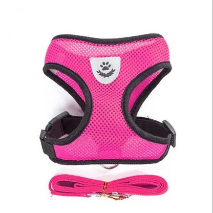 Reflective Dog & Cat Harness with Leash – Adjustable Breathable Mesh Vest for Small Pets