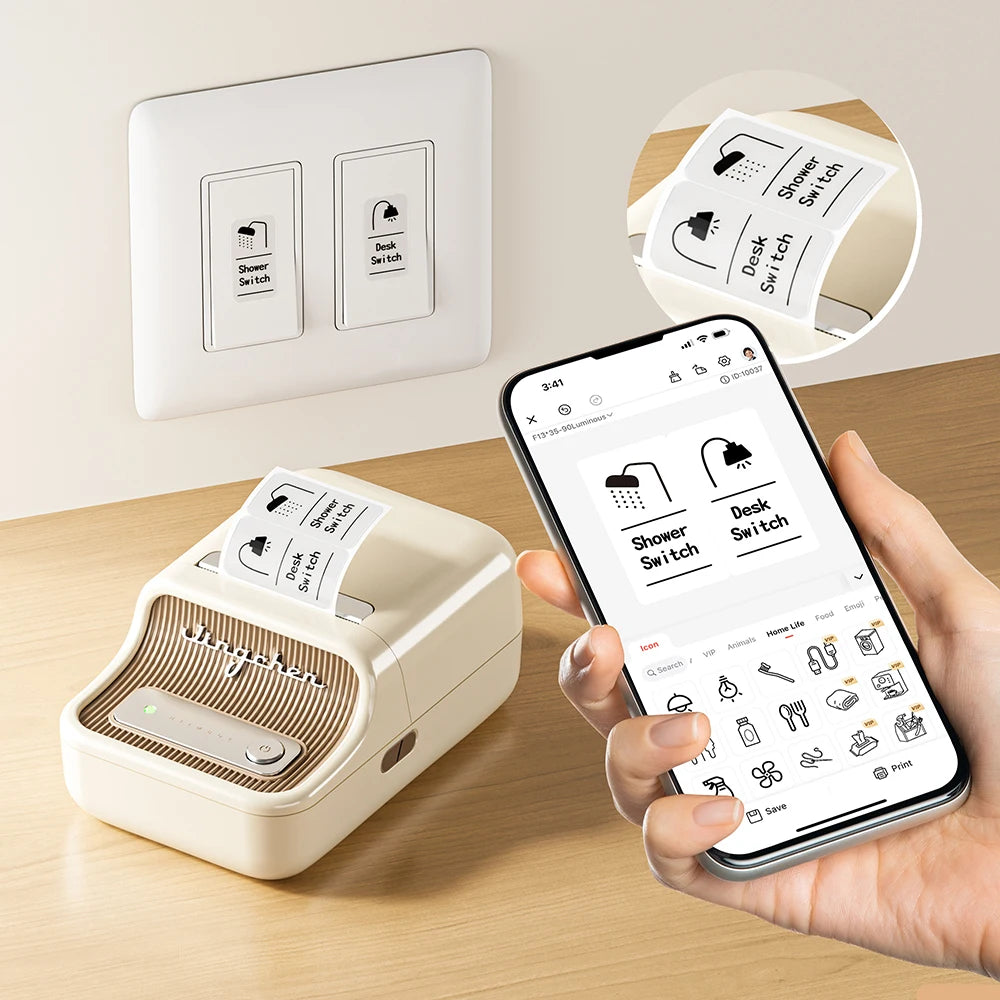 NiiMbot B21 Mini Thermal Label Printer – Wireless Bluetooth Barcode Label Maker with Portable Adhesive Printing for Office & Business