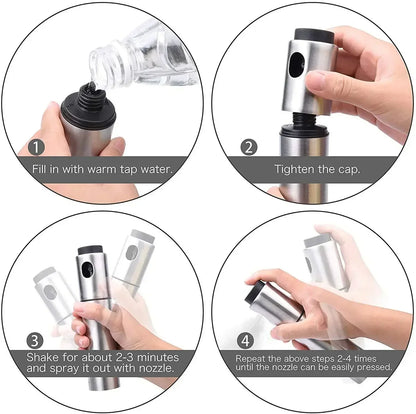 100ML 304 Stainless Steel Oil Sprayer – BBQ Olive Oil & Vinegar Spray Bottle for Kitchen Cooking and Grilling