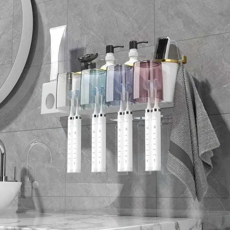 Wall-Mounted Toothbrush Holder – Self-Adhesive Toothbrush Storage Box for Bathroom, Medicine Cabinet & Dorm Room Organization