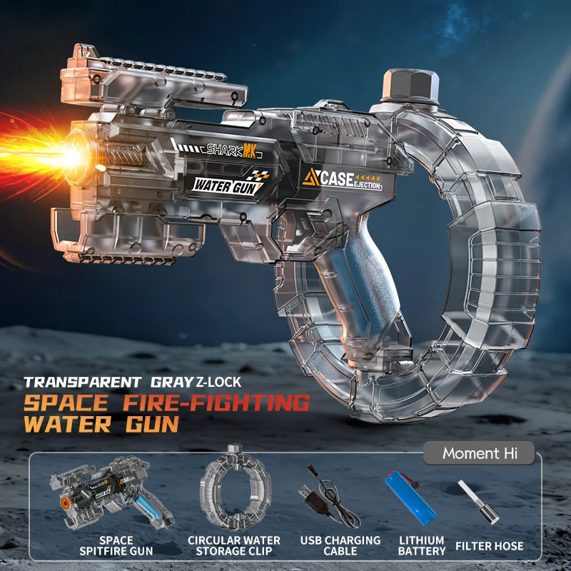 Electric Water Gun Blaster – Powerful Automatic Squirt Toy for Adults, Kids, Beach & Summer Outdoor Fun