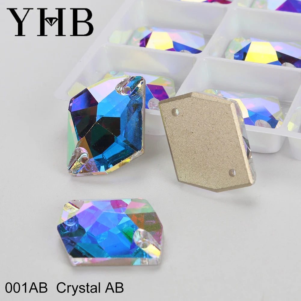 Strass à coudre YHB Cosmic AB Moonlight – Pierres plates en cristal de verre pour la décoration de vêtements et de sacs