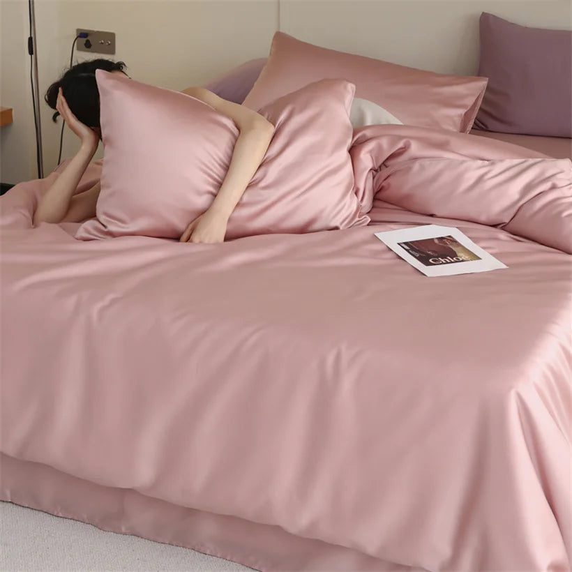 100% Mulberry Silk Bedding Set – Luxury Duvet Cover, Bed Sheet & Pillowcase Set