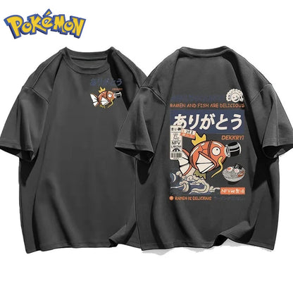 Pokémon Magikarp Anime T-Shirt – Harajuku Loose Fit Unisex Parent-Child Top (Autumn/Winter 2026)