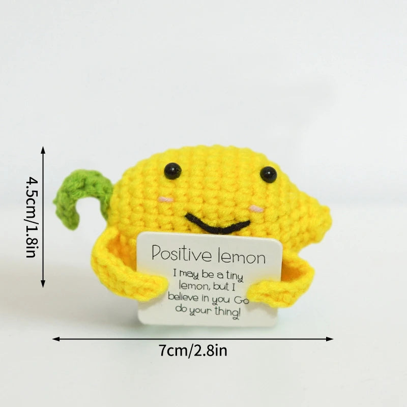 Poupée Pomme de Terre Énergétique Positive au Crochet – Figurine Mignonne en Tricot à Serrer, Artisanat Animalier Kawaii Fait Main au Crochet & Cadeau de Noël