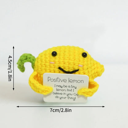 Poupée Pomme de Terre Énergétique Positive au Crochet – Figurine Mignonne en Tricot à Serrer, Artisanat Animalier Kawaii Fait Main au Crochet & Cadeau de Noël