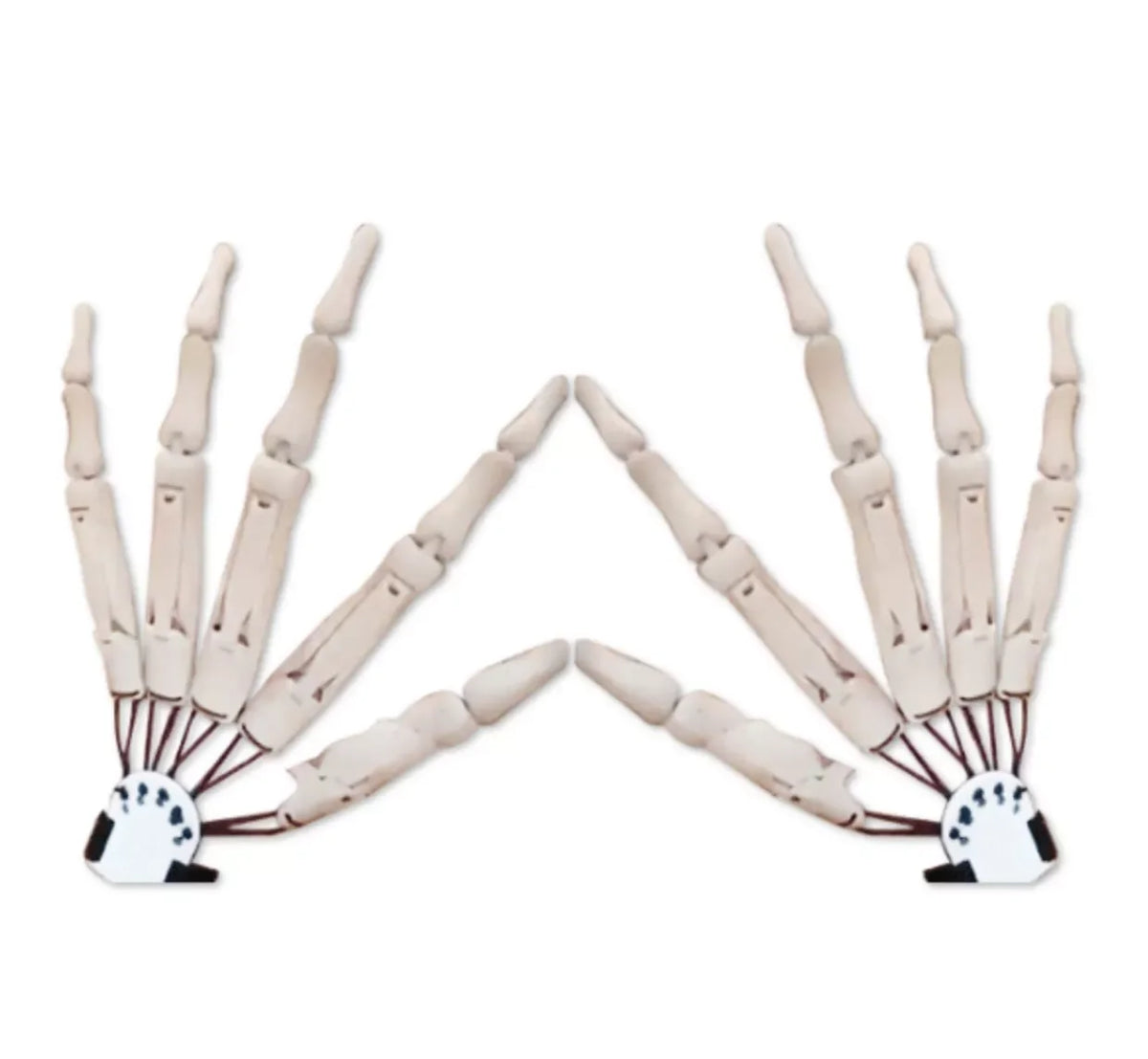 3D Printed Halloween Articulated Finger Extensions – Flexible Movable Long Finger Claw Props for Cosplay, Costumes & Spooky Decorations