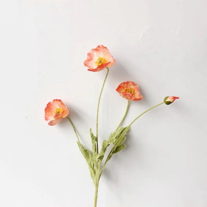 4 Heads Artificial Poppy Bouquet – Realistic Faux Flowers for Home Décor, Garden, Wedding Decoration, Party Arrangements & DIY Floral Projects