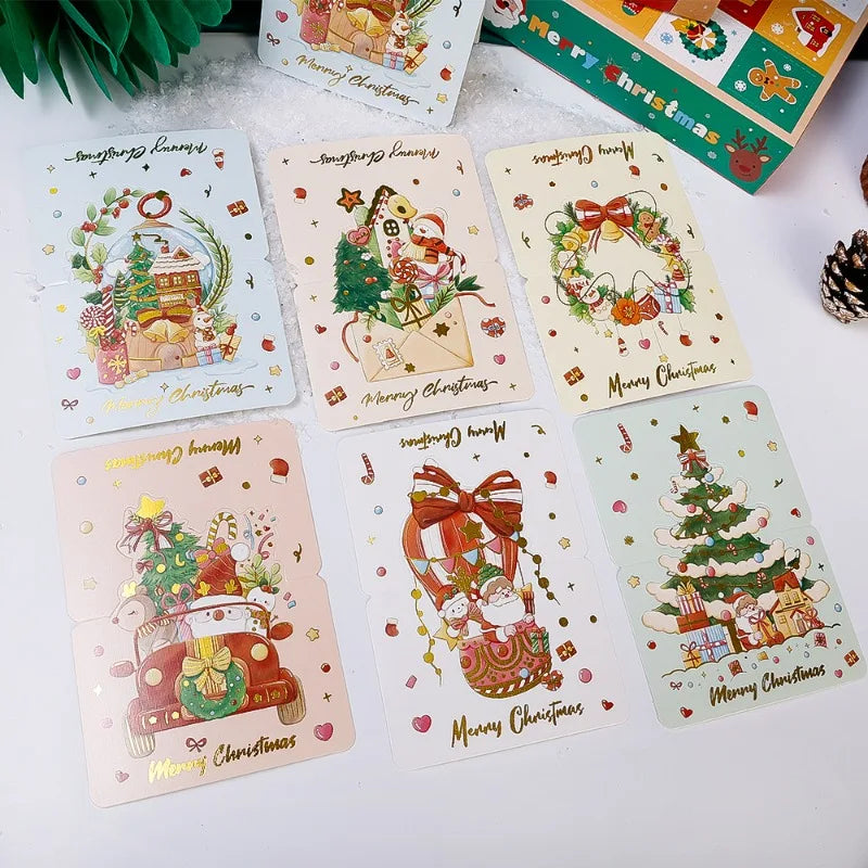 100PCS Foldable Christmas Greeting Cards with Envelopes – Bronzing Xmas Invitation & Gift Cards for Holiday Parties, Home & Decor