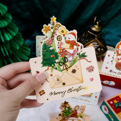 100PCS Foldable Christmas Greeting Cards with Envelopes – Bronzing Xmas Invitation & Gift Cards for Holiday Parties, Home & Decor