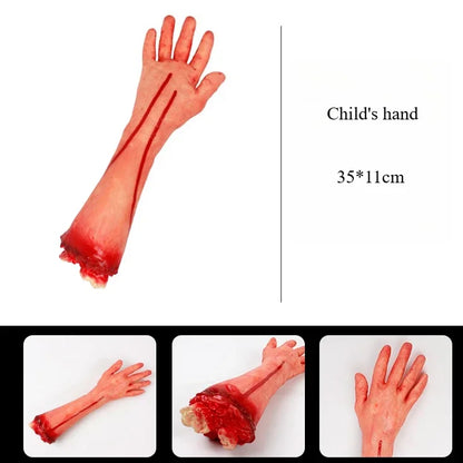 Halloween Fake Body Parts Props – Scary Bloody Human Brain, Heart, Hand, Finger, Leg & Foot Decorations for Halloween Parties, Haunted Houses & Horror Decor