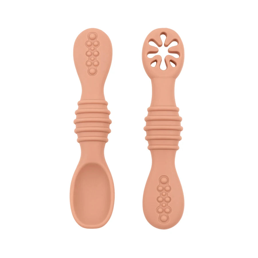 Lot de cuillères d'alimentation en silicone pour bébé – Cuillère douce à double embout pour purées, céréales de riz et sevrage autonome