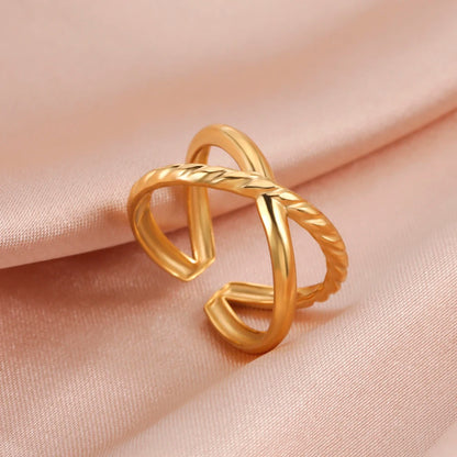 Bague Skyrim en acier inoxydable cœur géométrique pour femme, réglable, ouverte, pour fête, esthétique