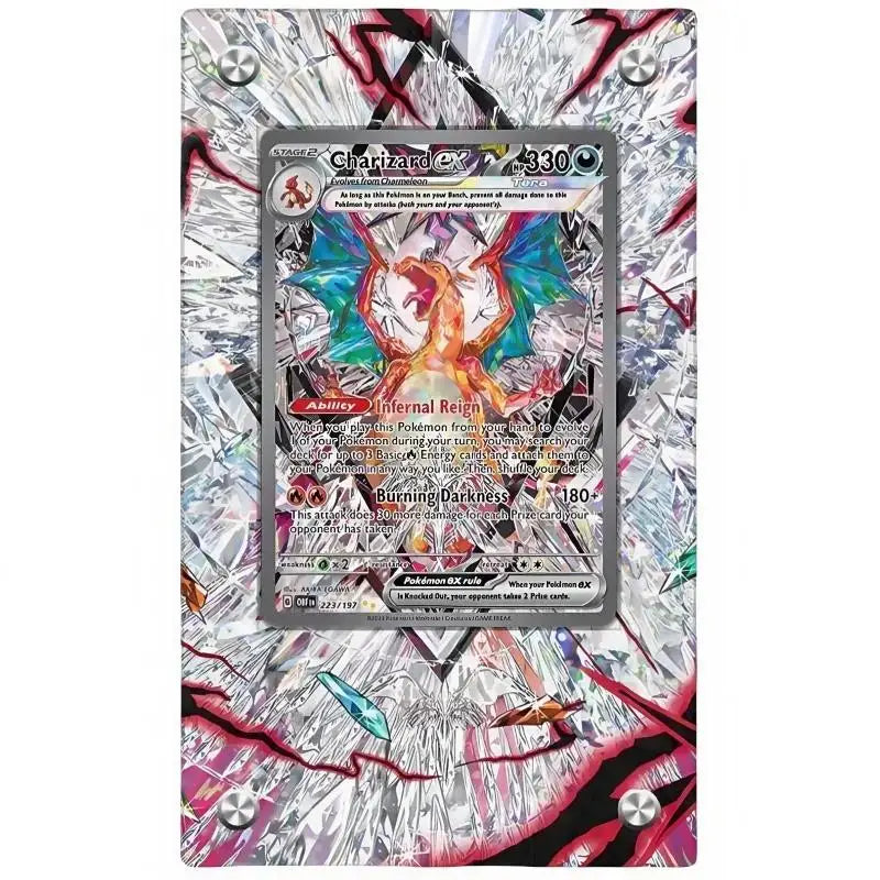 Expositor de metacrilato para cartas Pokémon – Psyduck, Bulbasaur, Mewtwo, Charmander y soporte protector para cartas de personajes