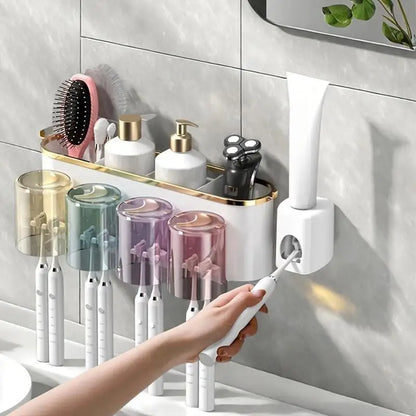 Wall-Mounted Toothbrush Holder – Self-Adhesive Toothbrush Storage Box for Bathroom, Medicine Cabinet & Dorm Room Organization