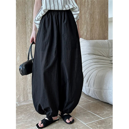 Women's Oversized Lantern Pants – Lightweight Breathable Cotton Wide-Leg Casual Trousers for Summer