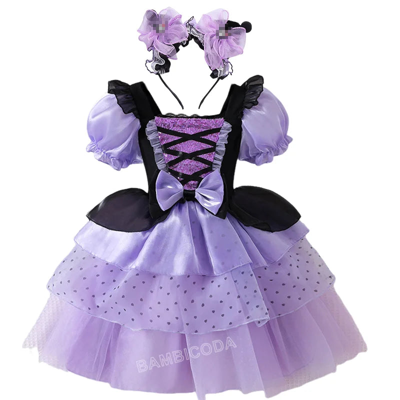 2026 Gothic Lolita Witch Costume Dress – Japanese-Inspired Ruffle Bow Princess Dress for Halloween, Christmas & Parties
