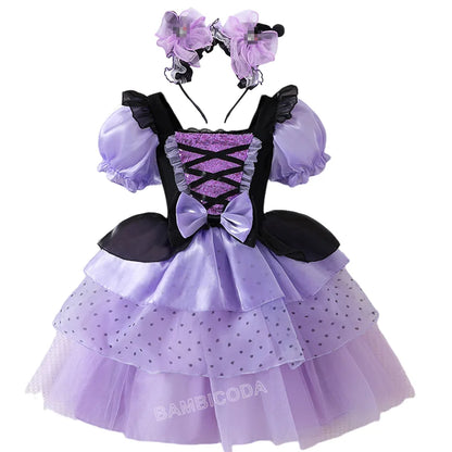 2026 Gothic Lolita Witch Costume Dress – Japanese-Inspired Ruffle Bow Princess Dress for Halloween, Christmas & Parties