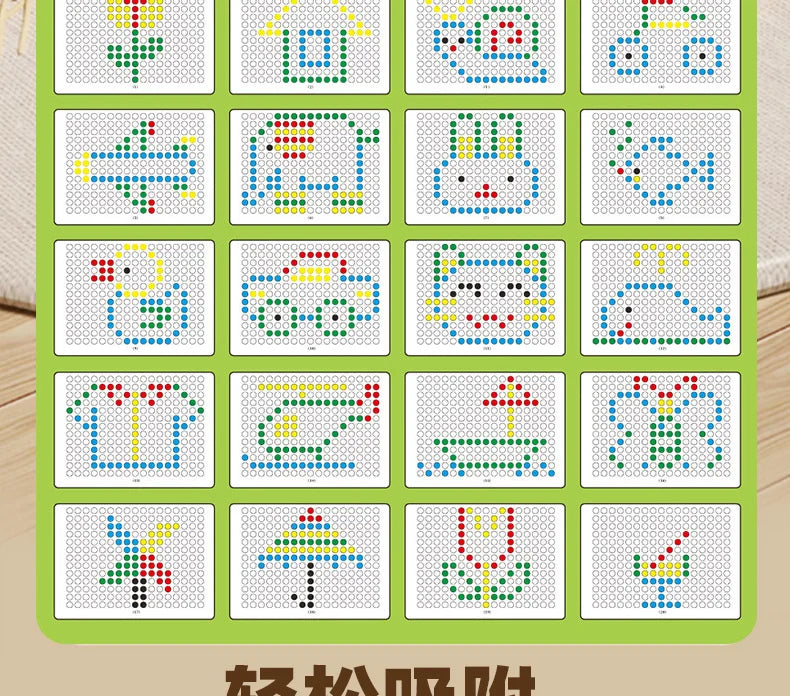 Pizarra magnética de cuentas para niños – Juguete educativo Montessori para garabatear con bolígrafo de rompecabezas, juego creativo de dibujo y aprendizaje para niños de 3 a 8 años, regalo STEM interactivo