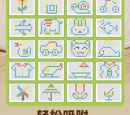 Pizarra magnética de cuentas para niños – Juguete educativo Montessori para garabatear con bolígrafo de rompecabezas, juego creativo de dibujo y aprendizaje para niños de 3 a 8 años, regalo STEM interactivo