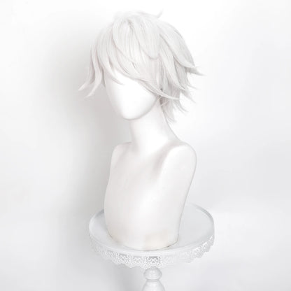 Ghostblade Inspired Silver White Cosplay Wig – Short Synthetic Anime Role Play Wig with Wig Cap