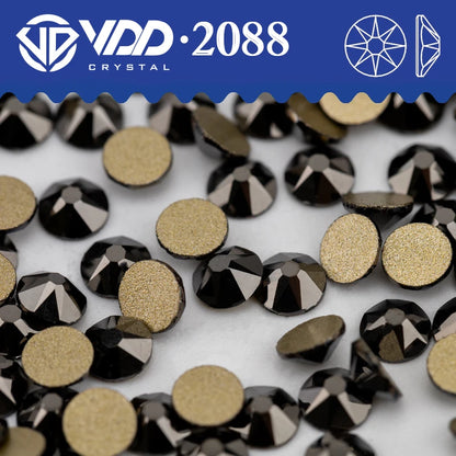 VDD 2088 Crystal Flower Nail Rhinestones – Non-Hotfix 8 Big & 8 Small Flatback Gems for Nail Art & DIY Decorations