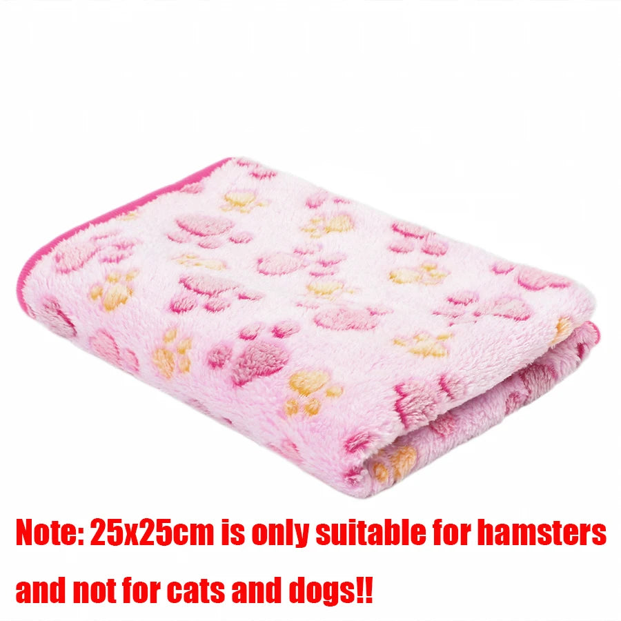 Soft Fluffy Pet Blanket – Warm Flannel Dog & Cat Sleeping Mat with Cute Paw Print Pattern, Cozy Comfortable Pet Bedding