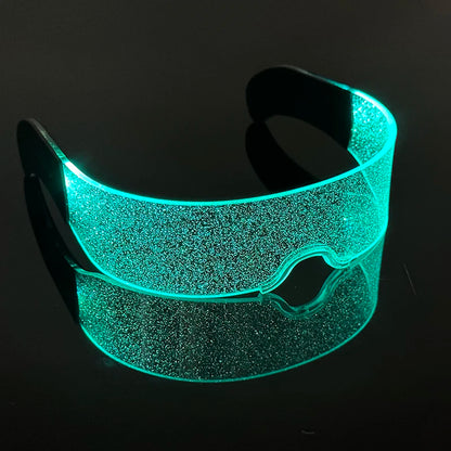 LED Luminous Party Glasses – Futuristic Rainbow Space & Robot Rave Goggles with Star Lights for Concerts, DJ Events, Masquerade & Y2K Parties