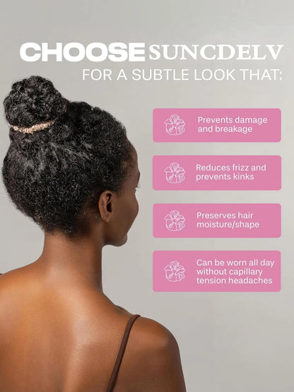 6 Lazos de Seda Pura Morera – Elásticos de Seda Hechos a Mano para Mujer y Niña | Lujosos Accesorios para el Cabello en Caja de Regalo