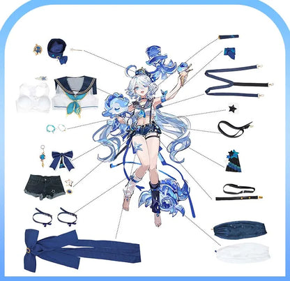 Genshin Impact Furina Cosplay Costume – Fanart Swimwear Swimsuit Outfit for Women, Halloween & Roleplay Costume Set