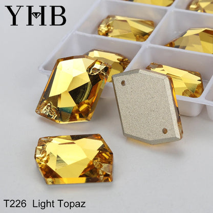 Strass à coudre YHB Cosmic AB Moonlight – Pierres plates en cristal de verre pour la décoration de vêtements et de sacs