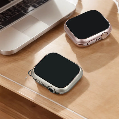 Funda con protector de pantalla de cristal templado para Apple Watch Series 10, 9, 8, 7, 6, SE y 5 (38 mm-46 mm) – Cubierta protectora completa 2 en 1