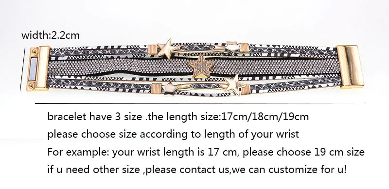 Pulsera de cuero WELLMORE con dije de estrella – Pulsera bohemia de aleación de zinc para mujer | Regalo de joyería de moda en capas