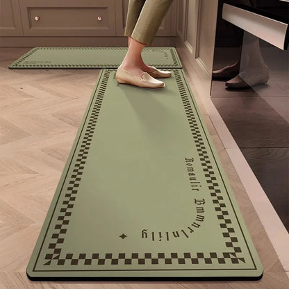 German Kitchen Floor Mat – Waterproof Oil-Resistant Diatomaceous Earth Absorbent Pad, Non-Slip Quick-Dry Dirt-Resistant Kitchen Rug